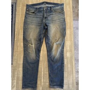 Banana Republic Travel Skinny Fit Jeans Mens 35x30 (Fits 36x30) Faded Distressed